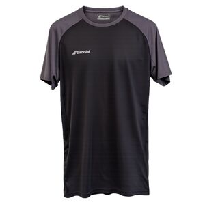 BABOLAT Colorblock Tennis Pickleball Top Crew XL Black Grey Quick Dry T-shirt